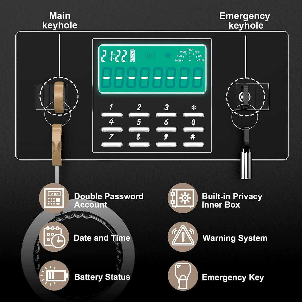 2.05 Cubic Feet Black Security Safe with LCD Digital Screen Q62345