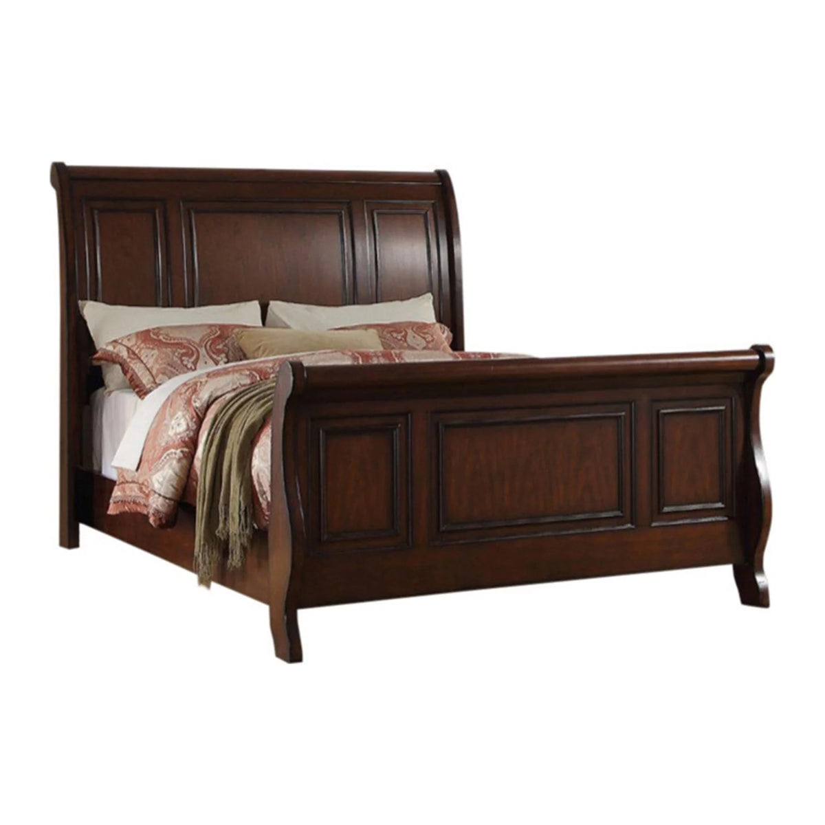 Antique Cherry Wooden Queen Bed V42108