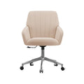 Cream Velvet Height Adjustable Swivel Desk Chair with Wheels C90085