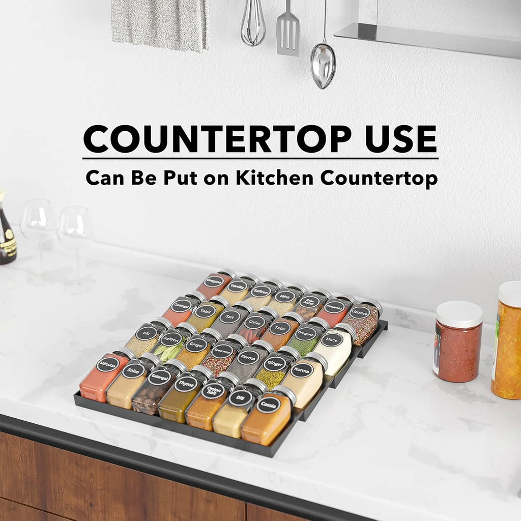 28 Spice Jars 4-Tier Spice Rack Tray Y260108