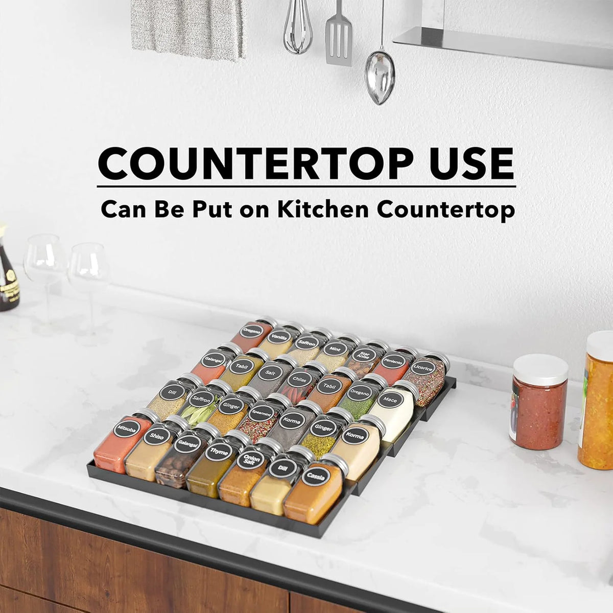 28 Spice Jars 4-Tier Spice Rack Tray Y260108