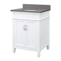 White 25 in. W x 22 in. D Vanity Cabinet with Engineered Marble Vanity Top in Slate Grey B531