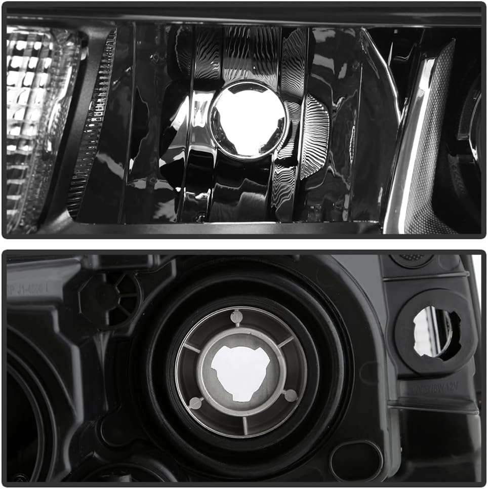 Black Housing Projector Headlights Pair Left+Right U8784