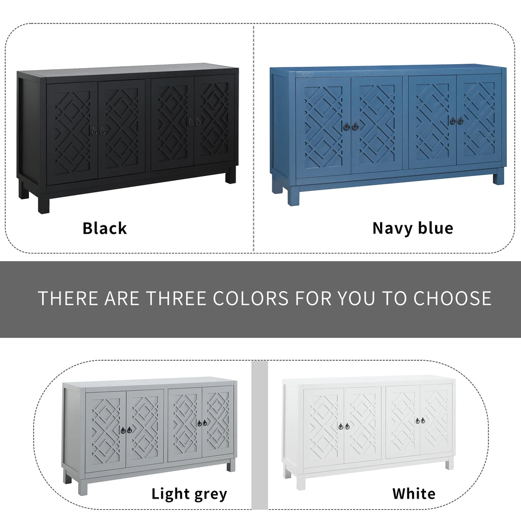White 2-Door Storage Cabinet with Metal Legs and Adjustable Shelves I154133