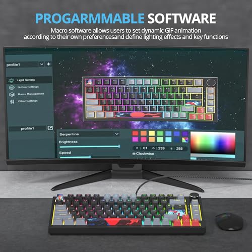 Black 82-Key Compact Wired RGB Mechanical Gaming Keyboard Q3704