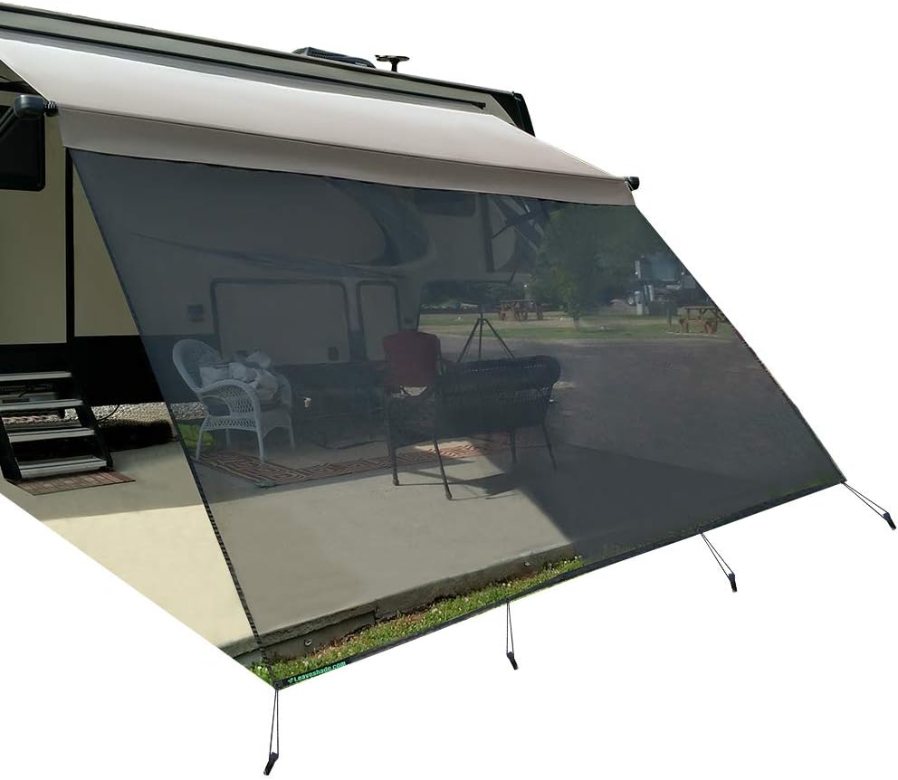 Black Mesh RV Awning Sunshade O66435