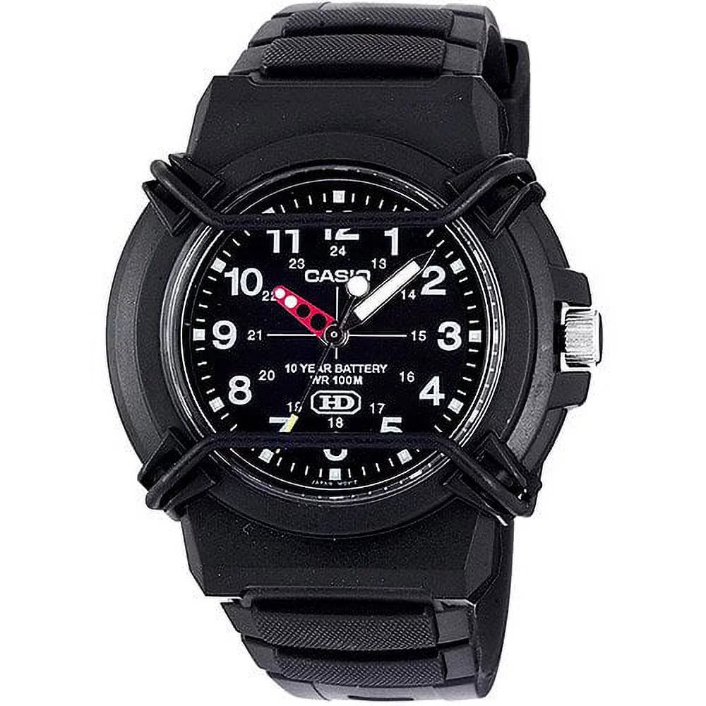 Black Resin Strap Sport Analog Watch K3695
