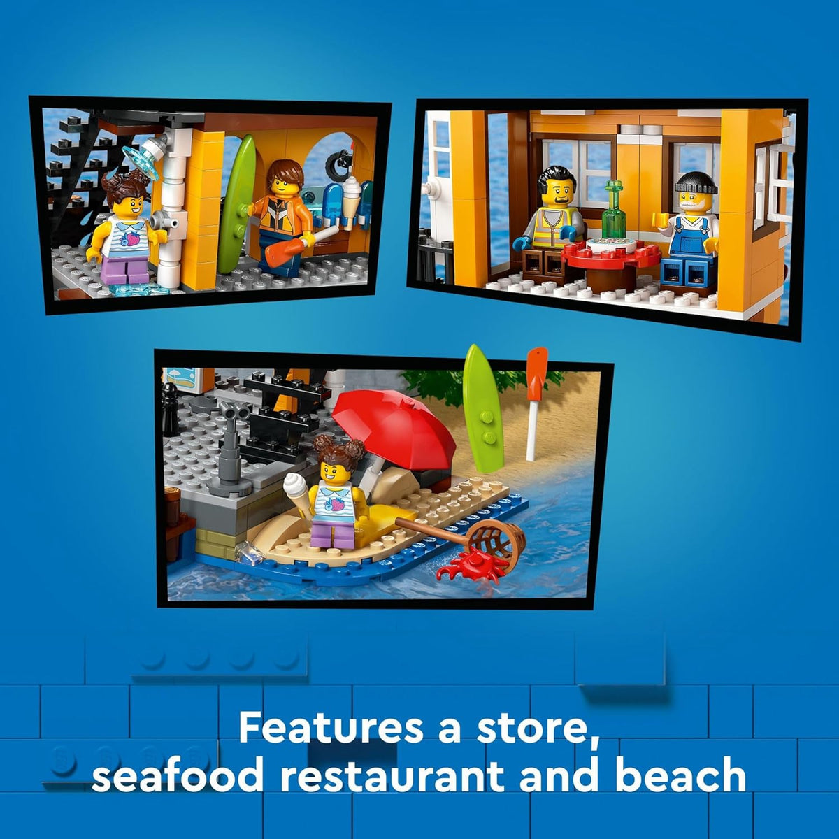 LEGO City Seaside Harbor with Cargo Ship Toy, Model Container Crane and Boat with 8 Minifigures L876