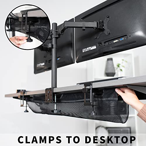 Black Mesh 44 Inch Clamp-on Under Desk Cable Net F231