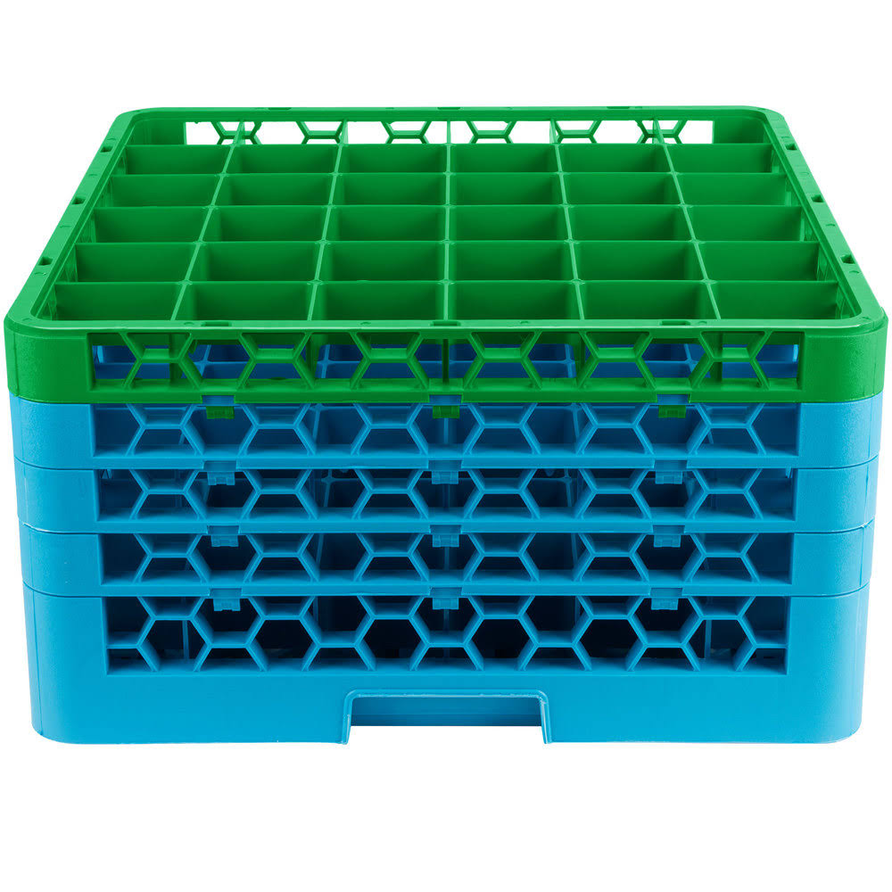 36 Compartment Green Glass Rack with 4 Extenders T911641