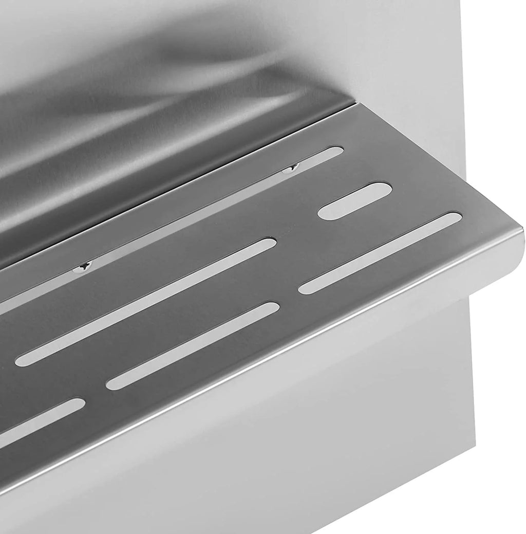 Stainless Steel Backsplash with Shelf (36x 29.5 Inch) S16494