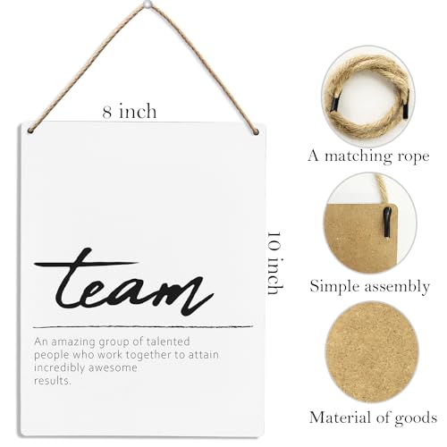 Office Motivational Wood Hanging Sign 8x10 Inch L78744