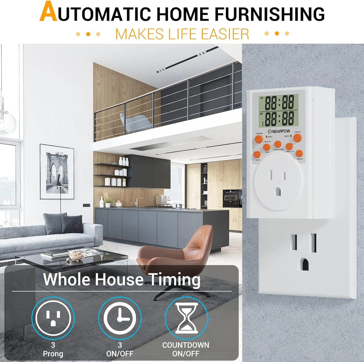 15A Programmable Digital Timer Outlet X282306