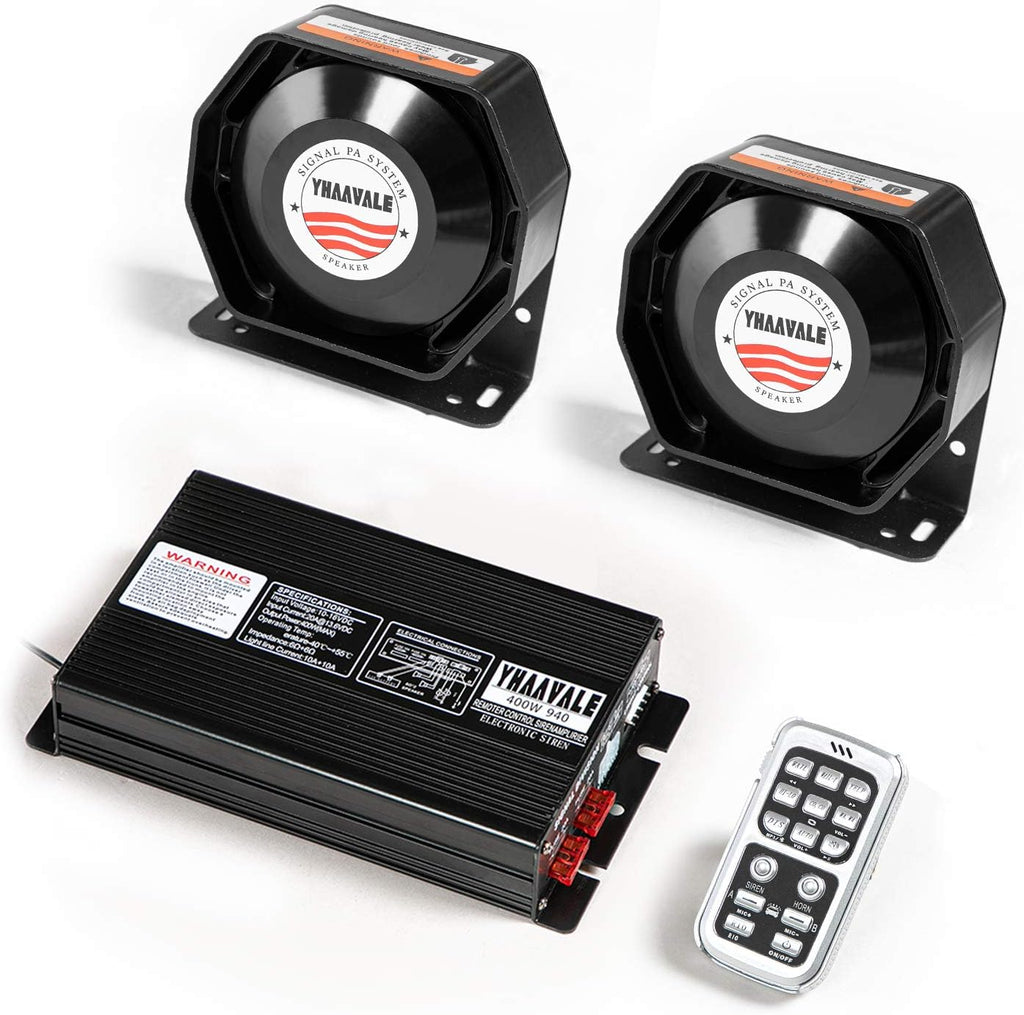 Car Police Siren PA System with 2pcs Metal Speaker W21374