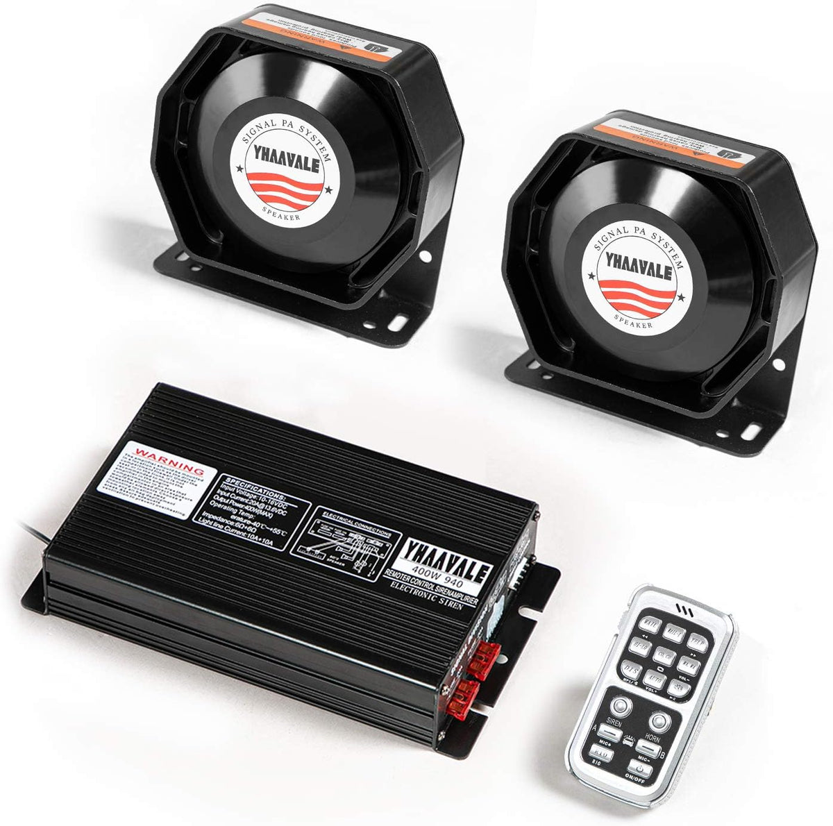 Car Police Siren PA System with 2pcs Metal Speaker W21374