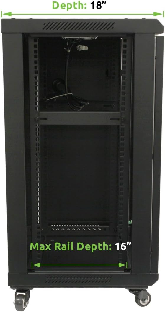 15U Wall Mount Network Server Cabinet Rack Enclosure with Casters S6038