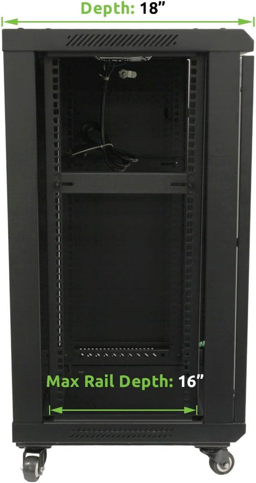 15U Wall Mount Network Server Cabinet Rack Enclosure with Casters S6038