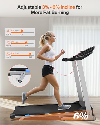 Folding Treadmill with Incline, 3.0 HP, 350 lbs Weight Capacity, 7.6 MPH I205696