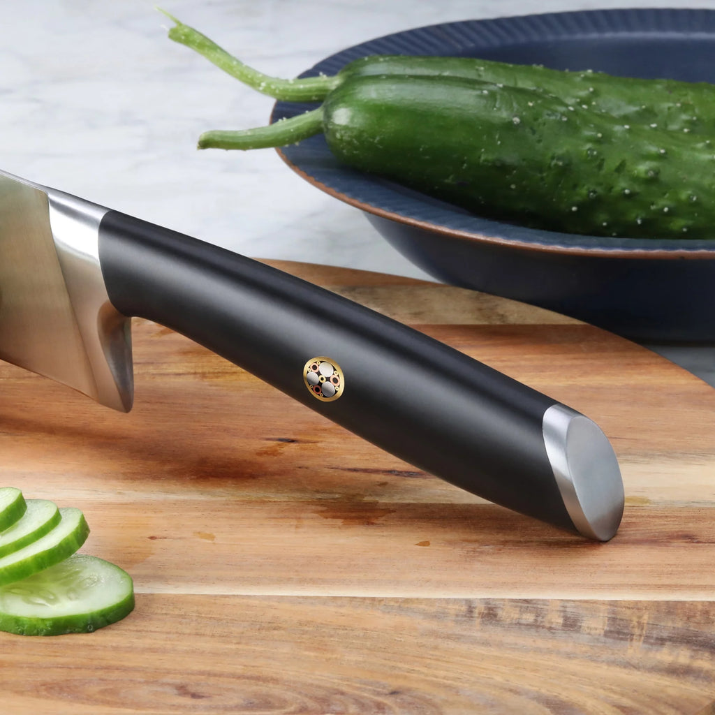 German Steel Forged 7" Santoku Knife, Black X28972