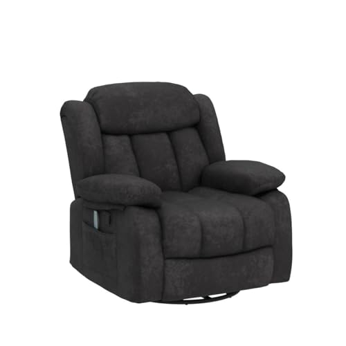 Grey Fabric Manual Swivel Rocker Recliner Chair Z481749
