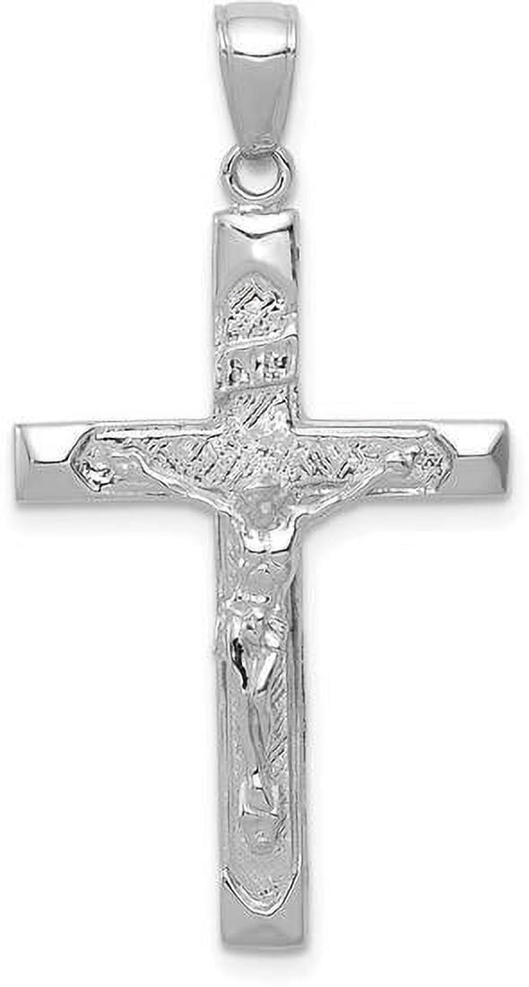 14k White Gold Crucifix Pendant P50356
