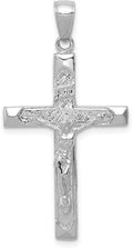 14k White Gold Crucifix Pendant P50356