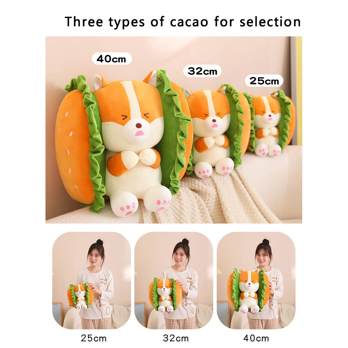 Fuzzy Hamburger Plush Toy T445978