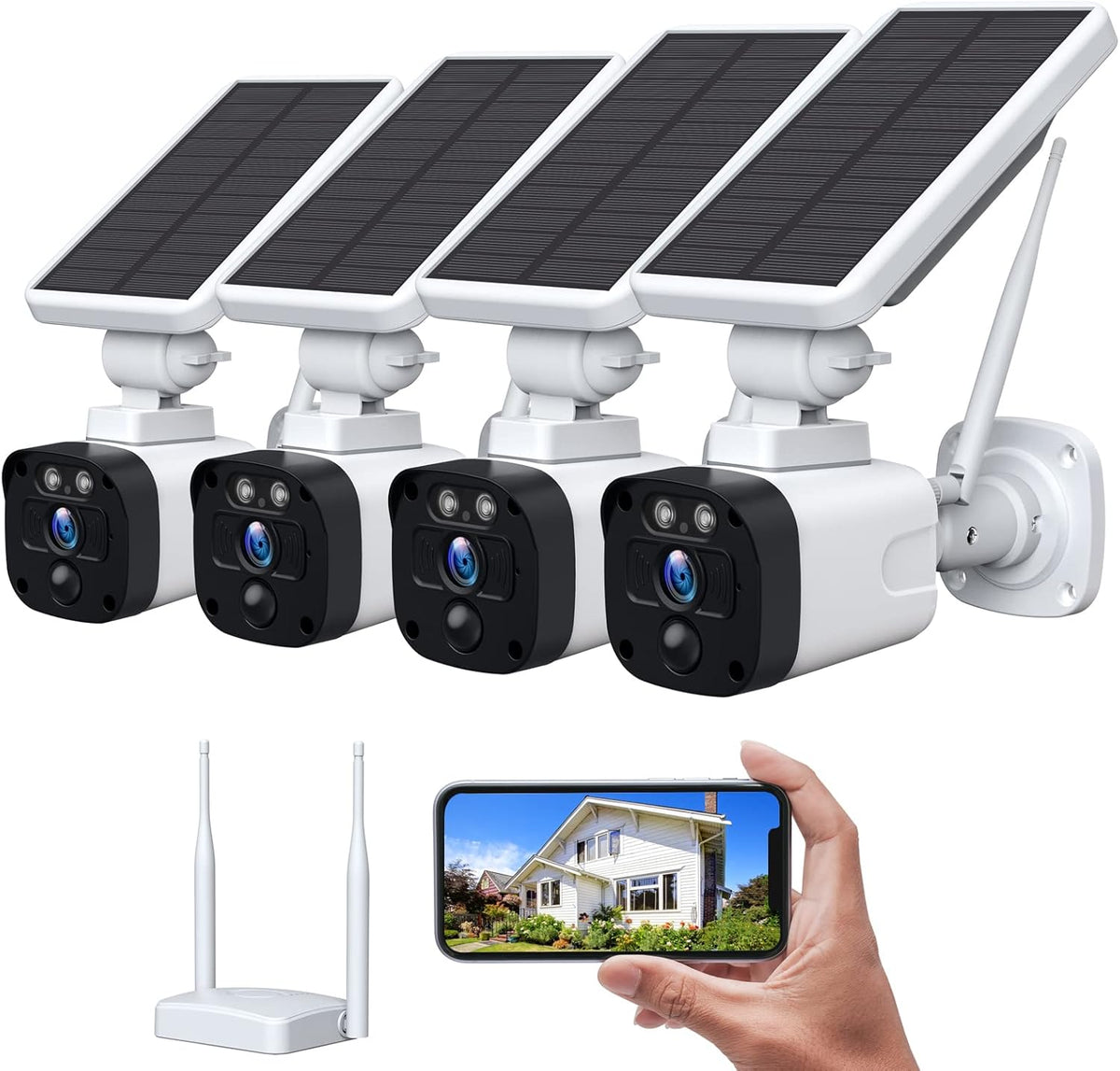 3 Camera Set Solar Security Camera System with Base Station L636