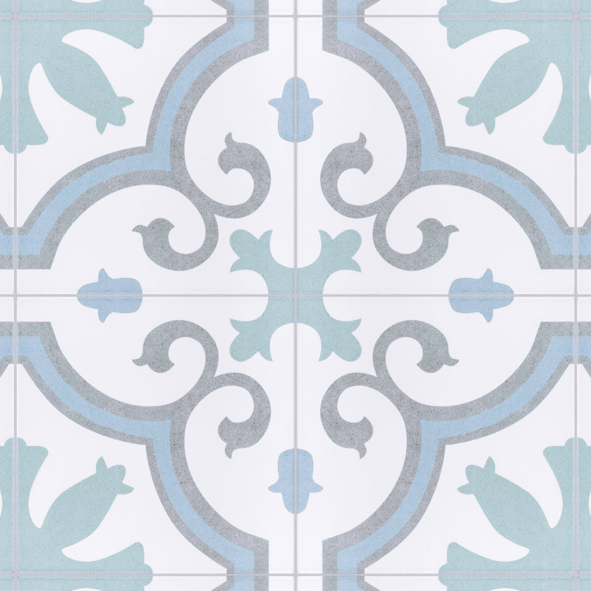 Aqua Encaustic Porcelain Floor and Wall Tile G19887