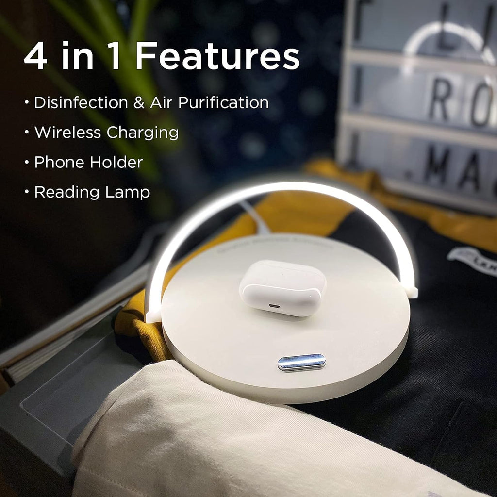 TiO2 Multifunctional Desk Lamp with Wireless Charger, Modern LED Lamp Q937