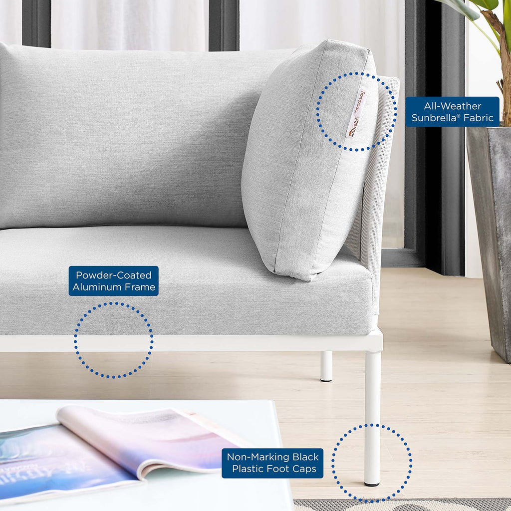 White Gray Aluminum Outdoor Loveseat T991918