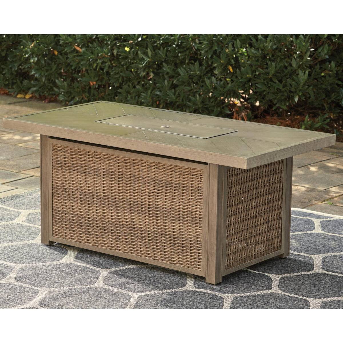 Rectangular Fire Pit Table in Beige X30405