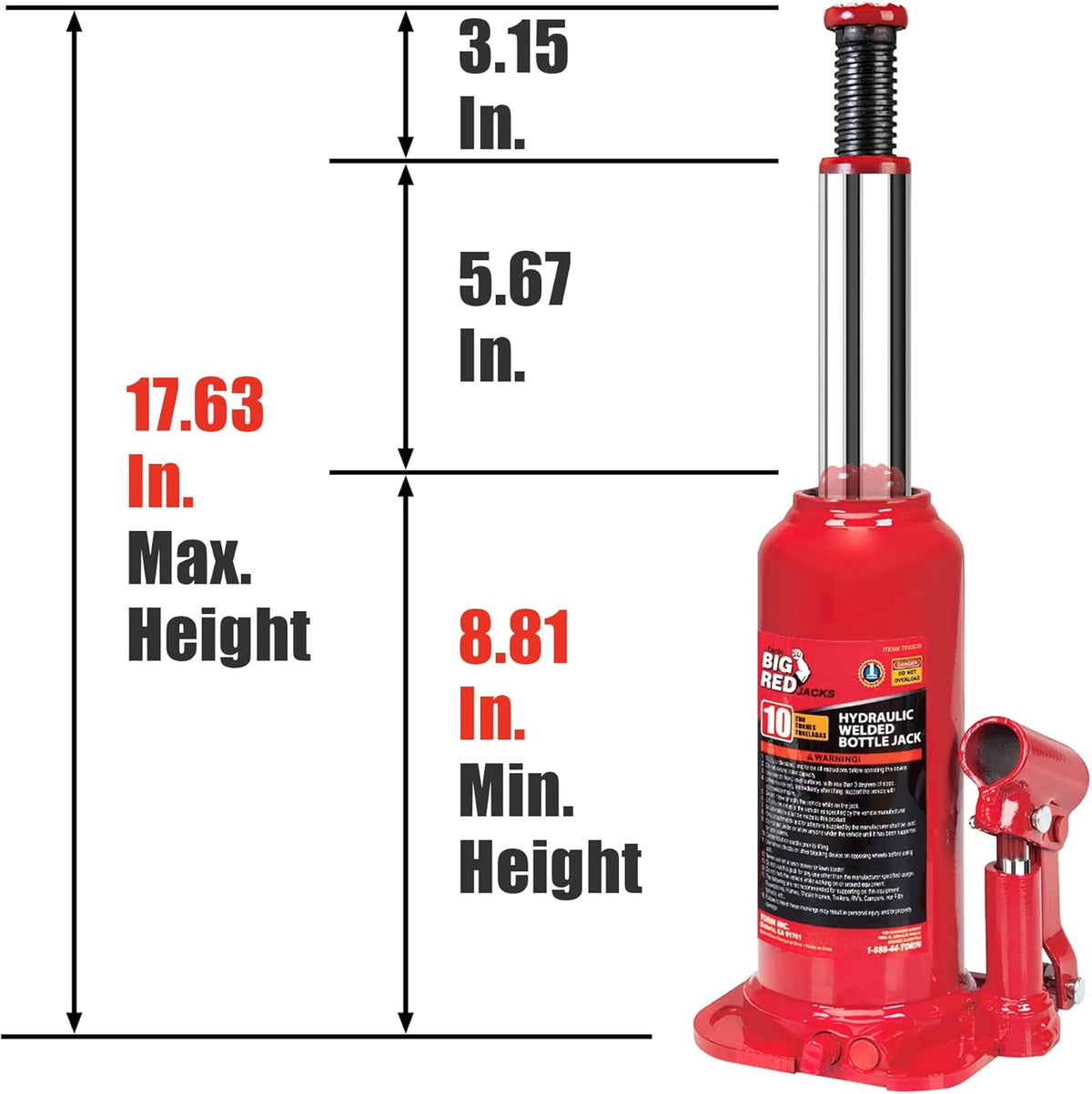 30 Ton Hydraulic Bottle Jack C282956