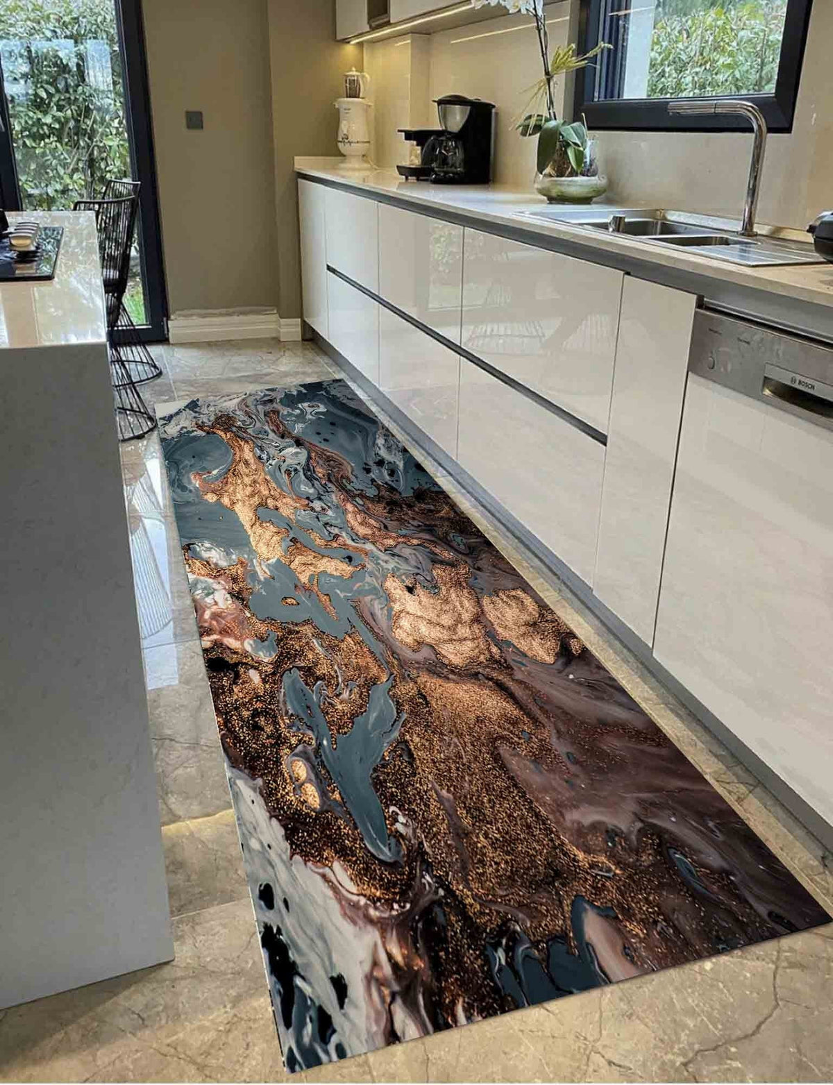 2'x3' Shimmery Marble Printed Rug C46880