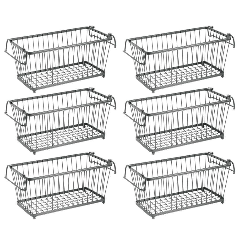 Stackable Metal Food Storage Basket with Handles R19761