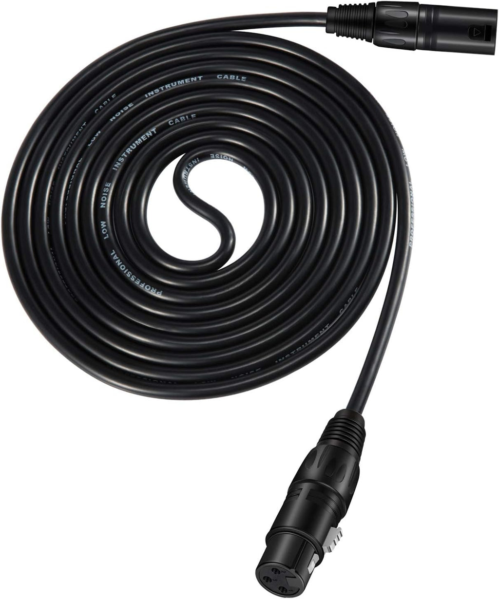 25ft XLR Microphone Male to Female Mic Cables Black 3-Pack L1337
