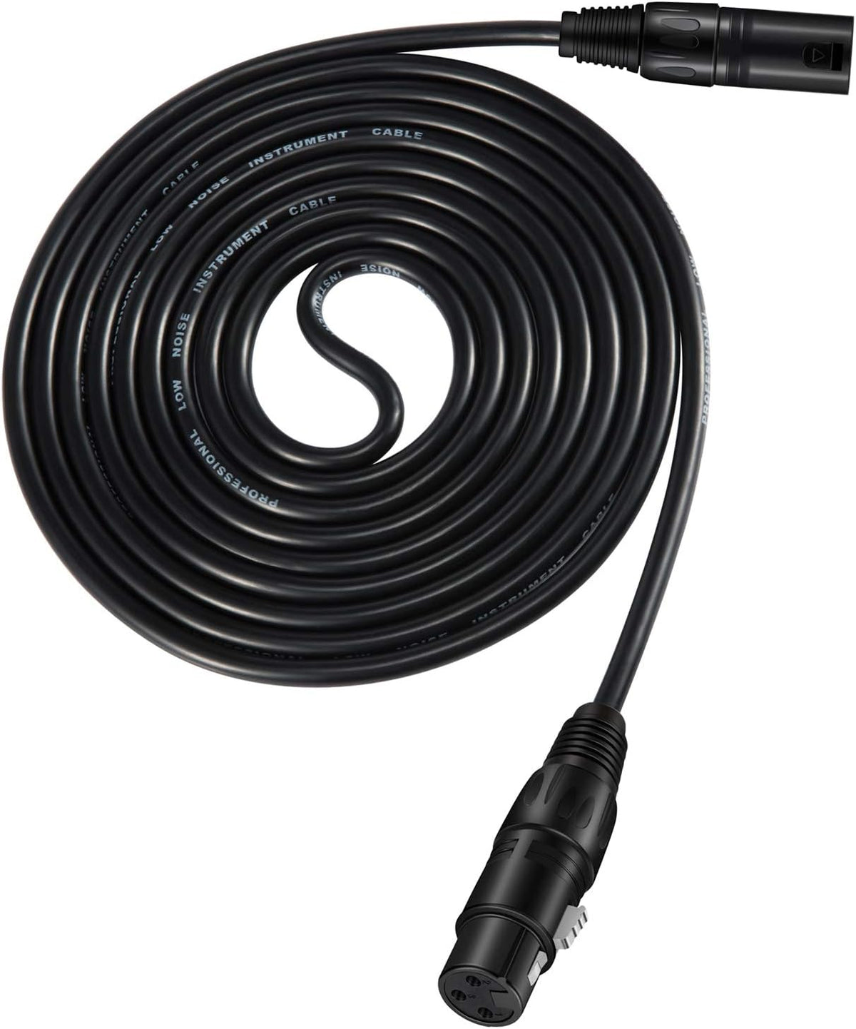 25ft XLR Microphone Male to Female Mic Cables Black 3-Pack L1337