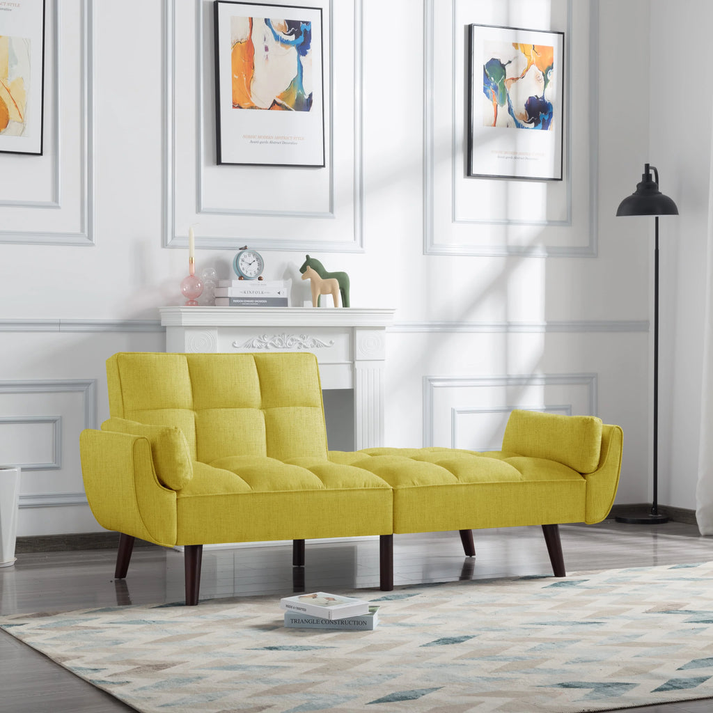 74.4 inch Foam Futon Sofa Bed with 2 Pillows I59794