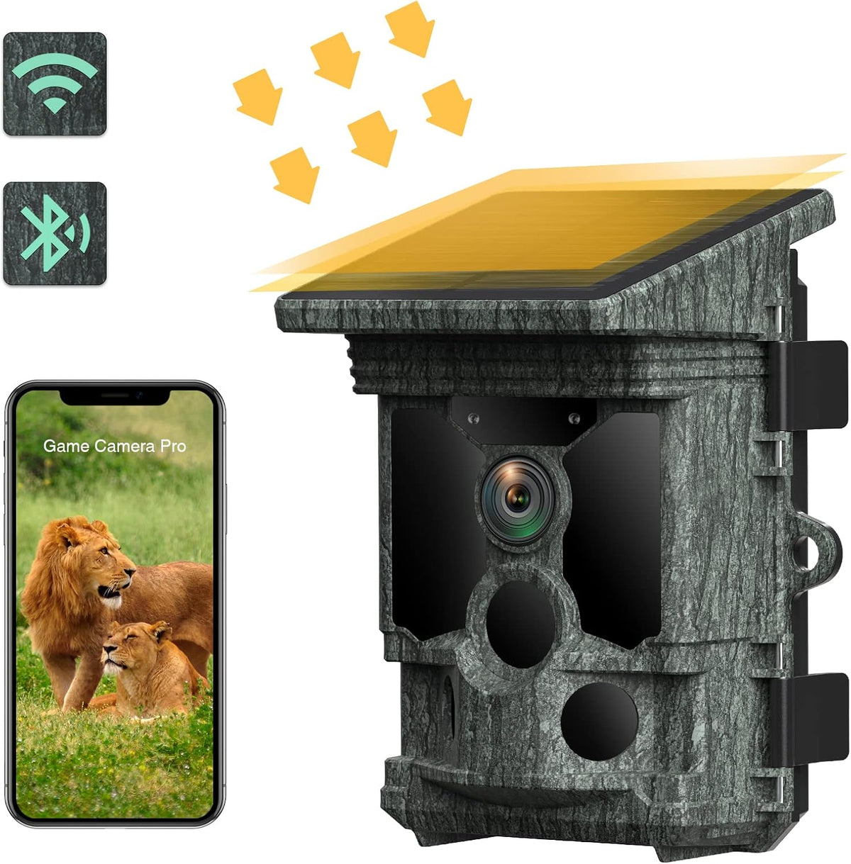 36MP 4K Native WiFi Bluetooth Trail Camera with Night Vision IP66 Waterproof Y512217