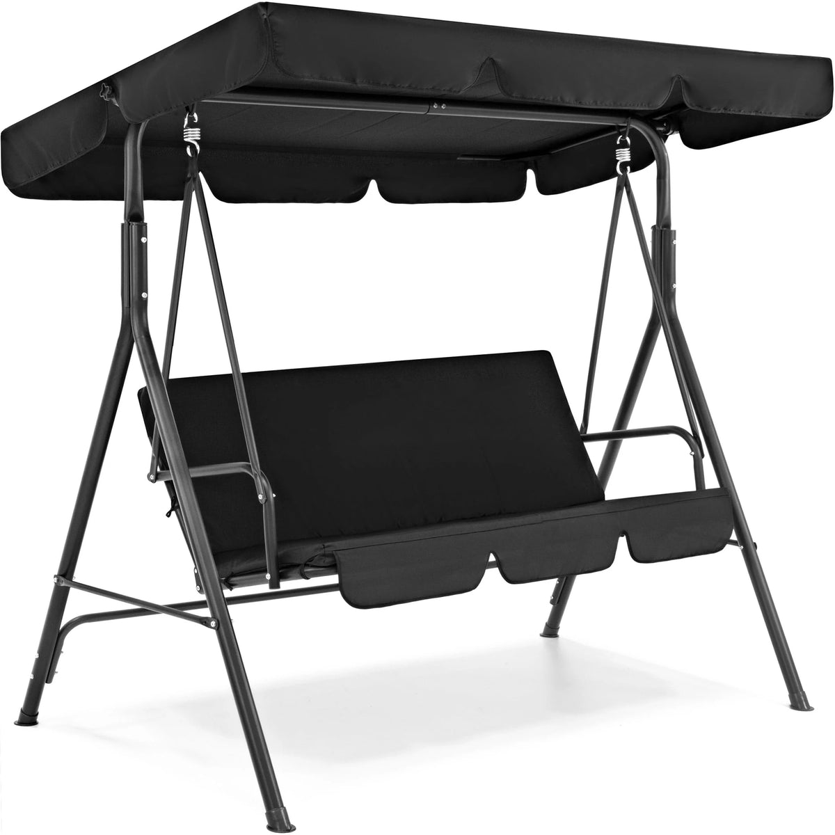 2-Person Convertible Canopy Swing Glider Lounge Chair with Removable Cushions Blue U66970