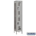 2 Tier 1 Wide Gray Gym Locker, 78 inch H x 15 inch W x 18 inch D T5935