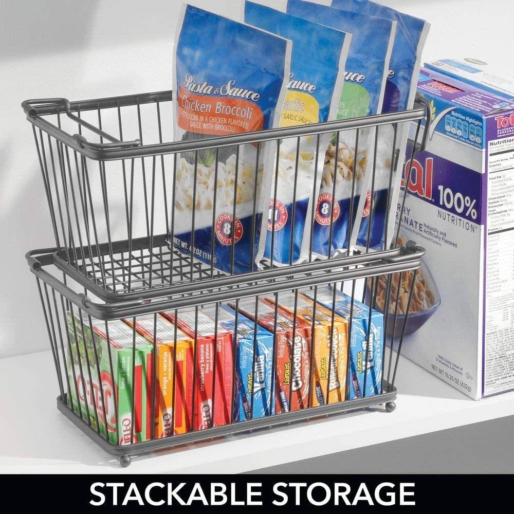 Stackable Metal Food Storage Basket with Handles R19761