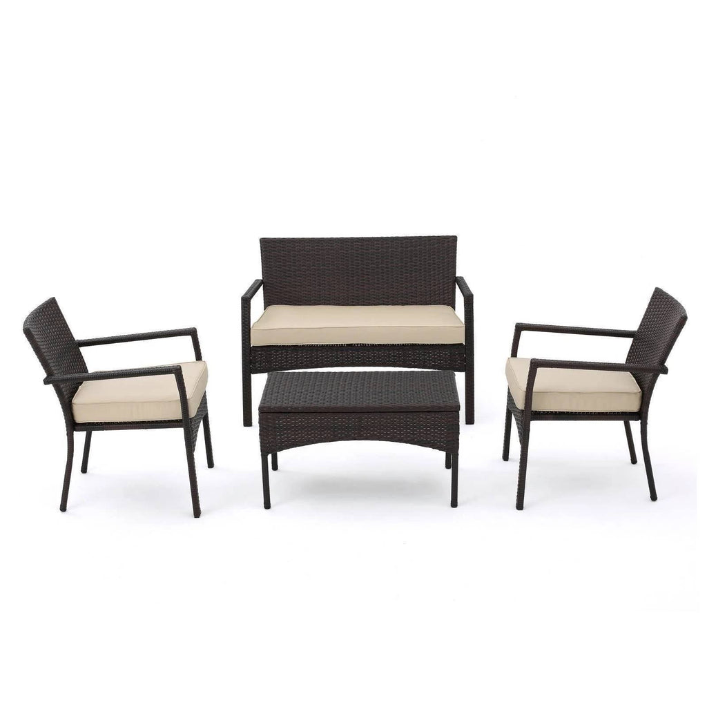 Brown 4pc Wicker Chat Set P196