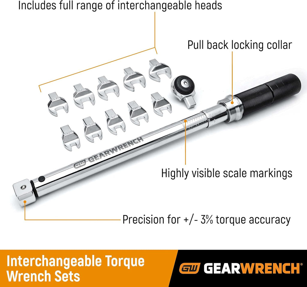 12 Pc. 1/4" Drive Metric Interchangeable Torque Wrench Set K149871
