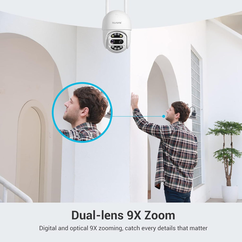 3MP Dual-Lens Outdoor Security Camera with Motion Tracking D97896