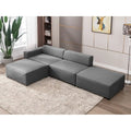 Light Grey L Shape Modular Sectional Sofa with Ottomans Z459