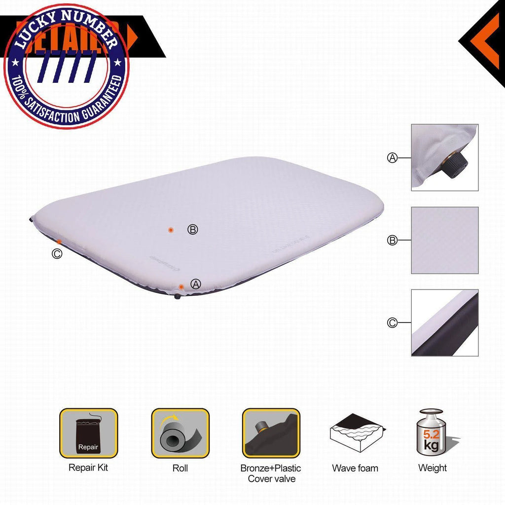 Deluxe Double Self-Inflating Camping Pad, 3 Inches Thick B14071