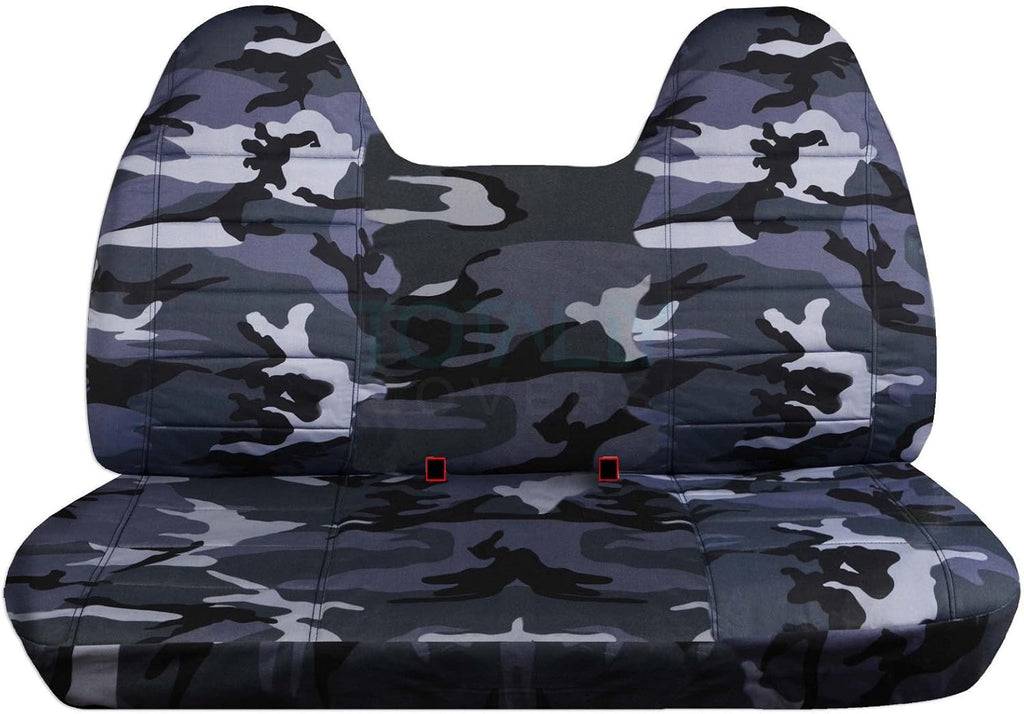Gray Camouflage Front Solid Bench Truck Seat Covers Z5660