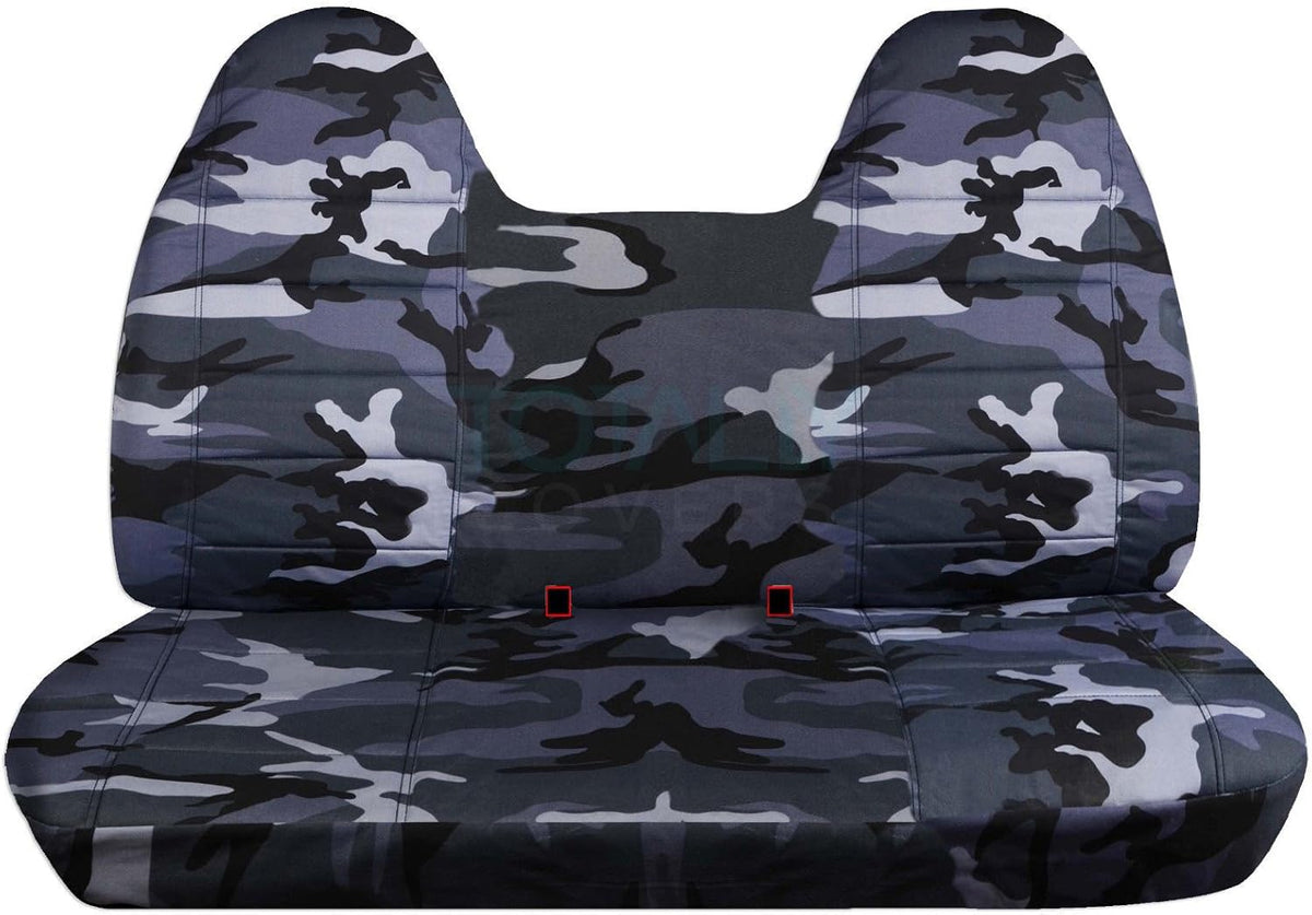 Gray Camouflage Front Solid Bench Truck Seat Covers Z5660