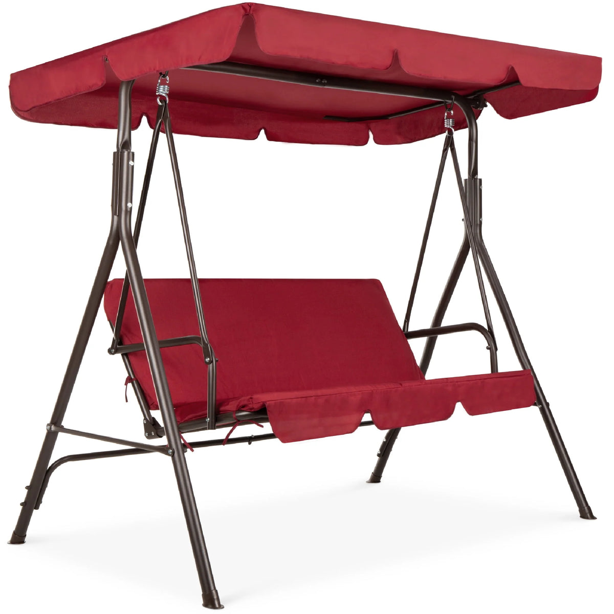 2-Person Convertible Canopy Swing Glider Lounge Chair with Removable Cushions Blue U66970